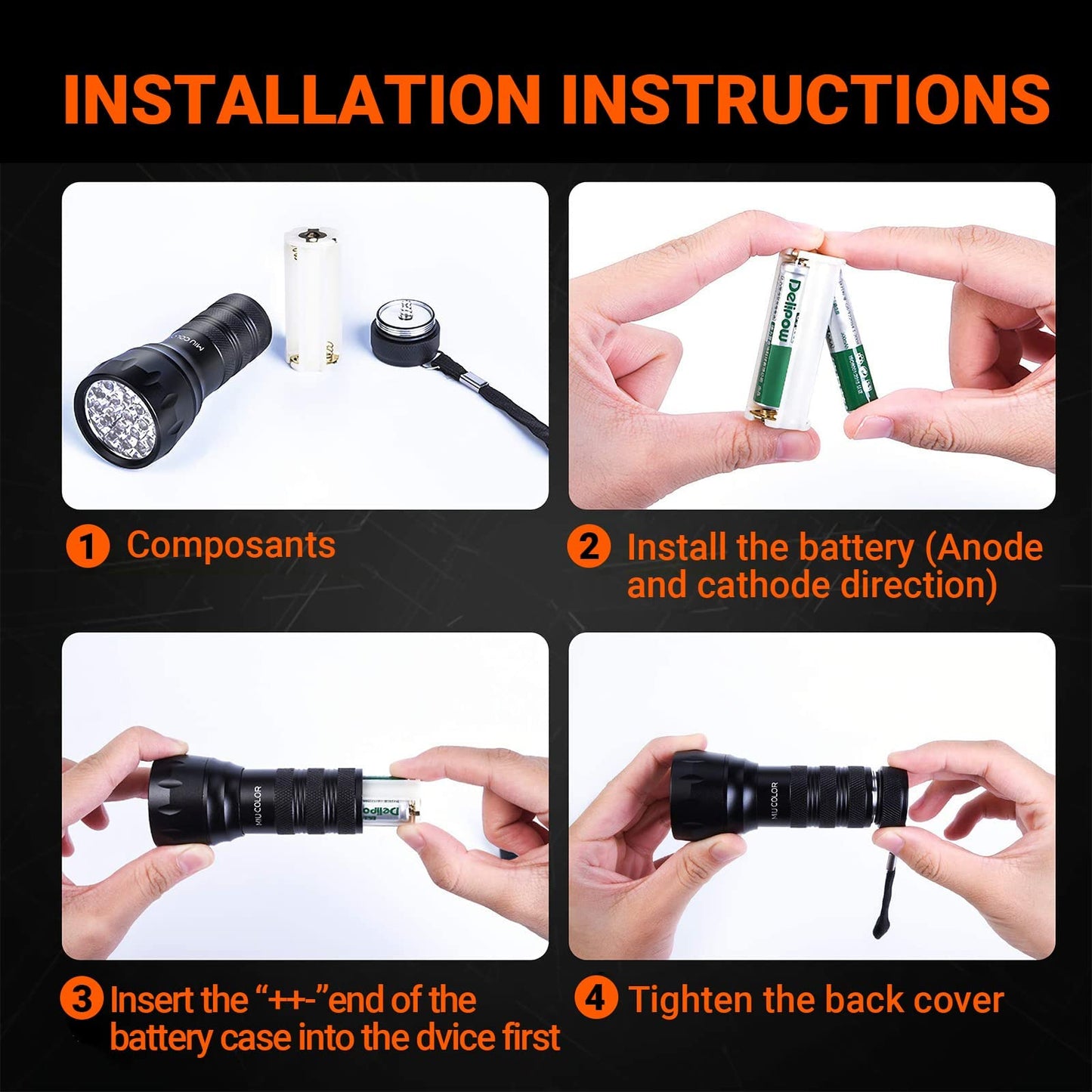 MIU COLOR Black Light UV Flashlight