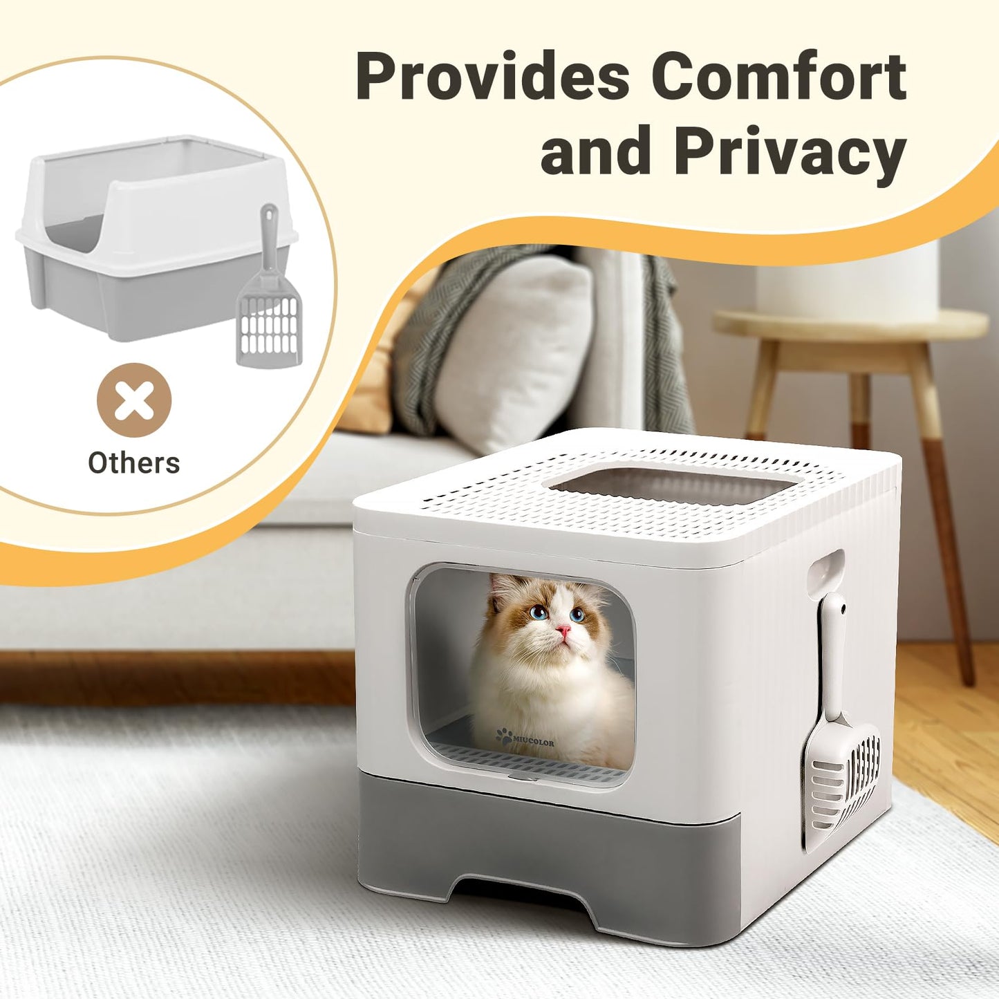 MIU COLOR Enclosed Cat Litter Box