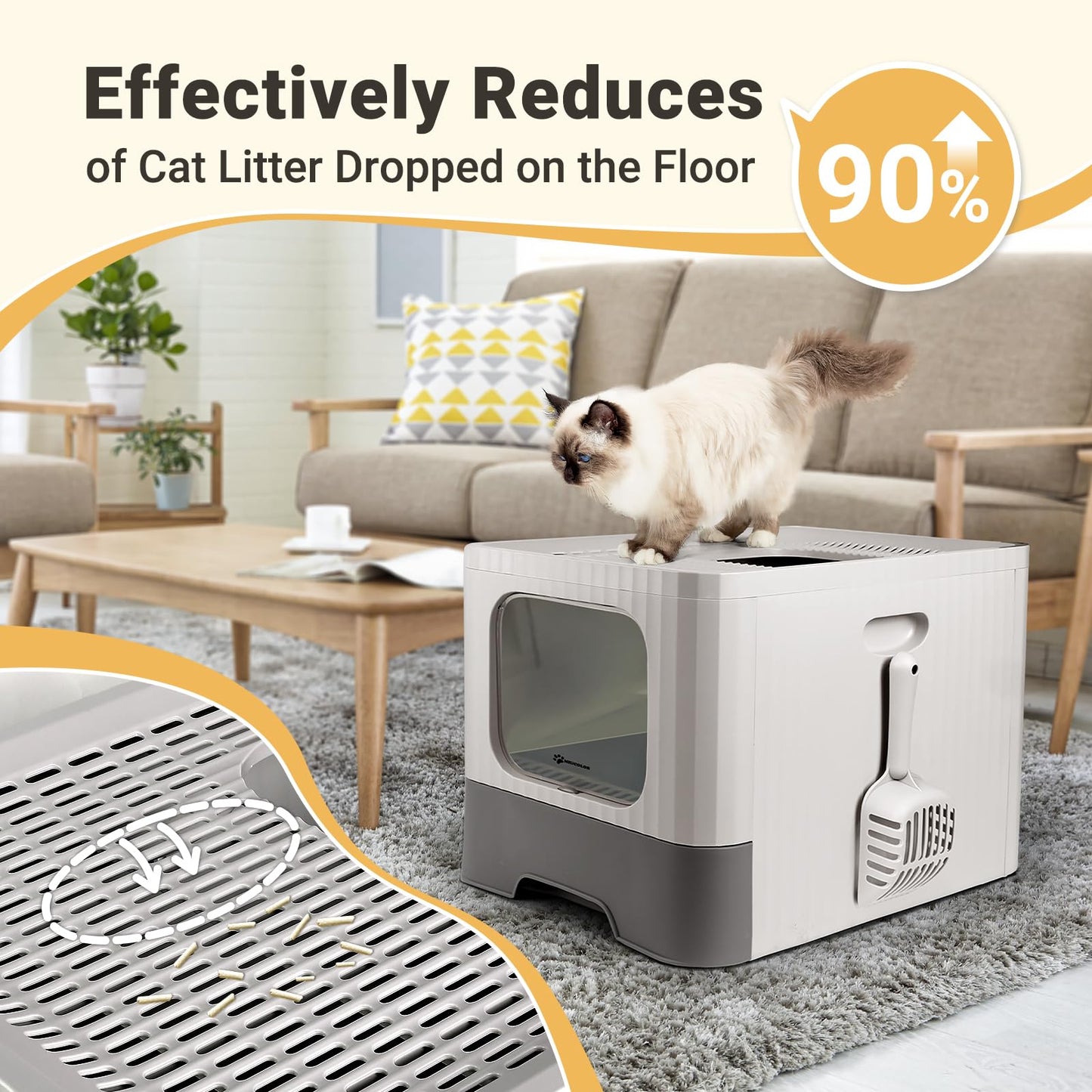 MIU COLOR Enclosed Cat Litter Box