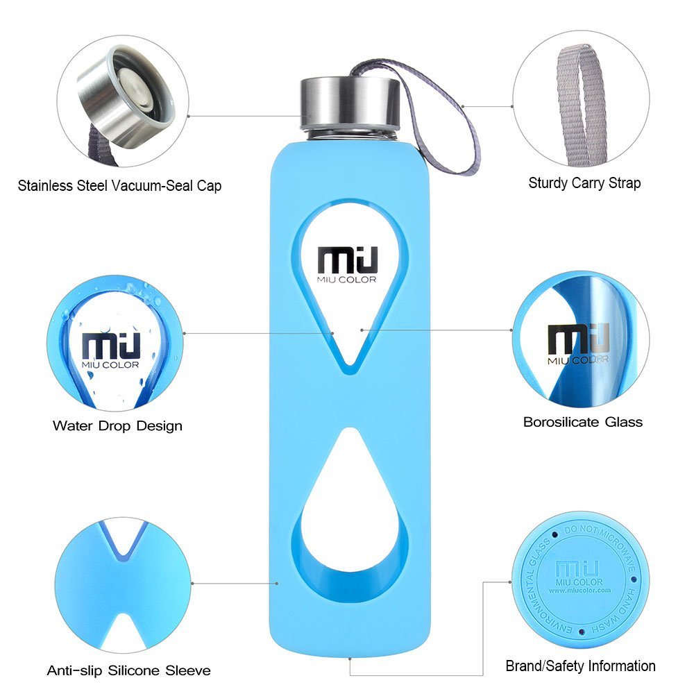 no plastic miucolor water bottle