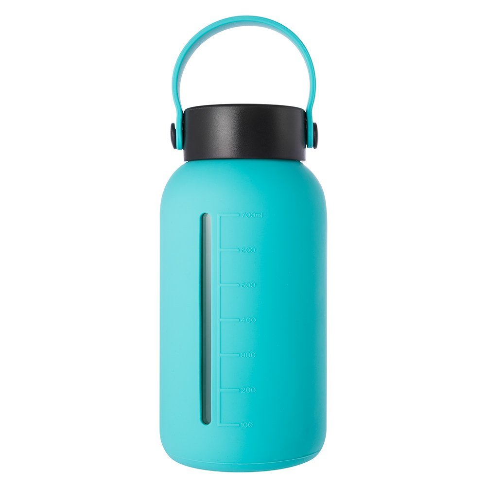 Glass Water Bottle with Wide Mouth and Silicone Sleeve
